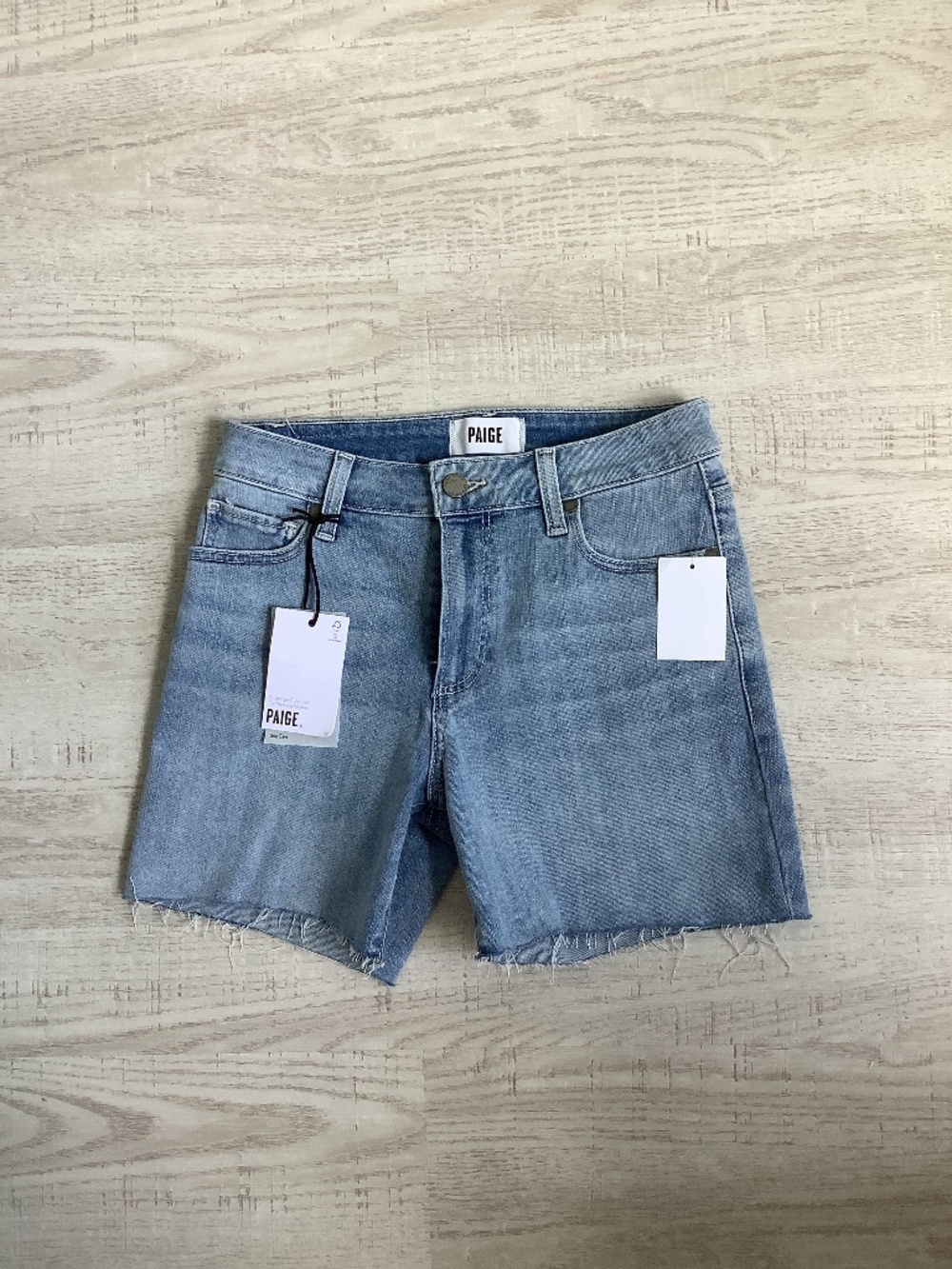 NWT Paige Sarah Longline Denim Shorts, 25